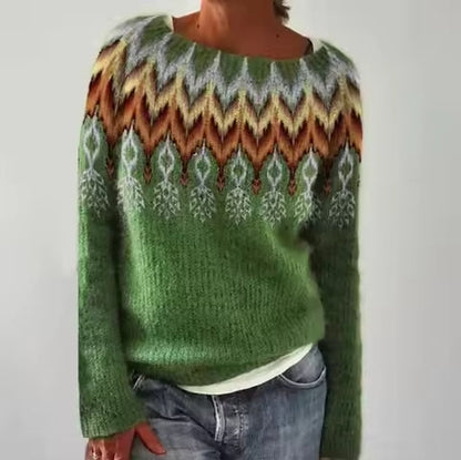 Astrid - Blød strikket sweater med lange ærmer og rund hals