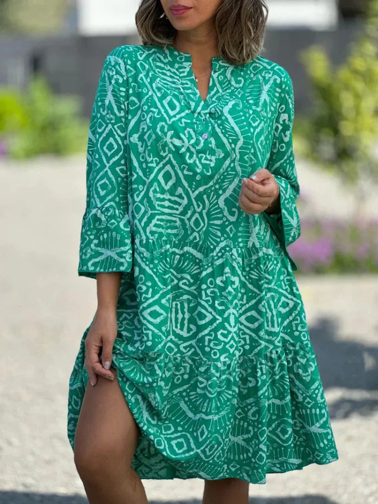 Stilfuld Boho Print Tunika Sommer Kjole