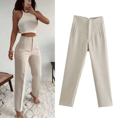 Elena - Højtaljede slim fit bukser Sofistikeret design til