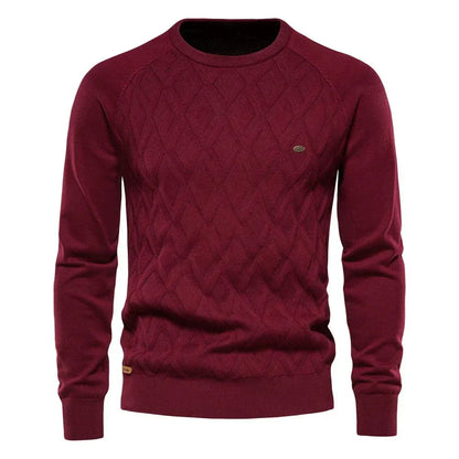 Elegant Stilfuld Herrepullover Med Rhombemønster