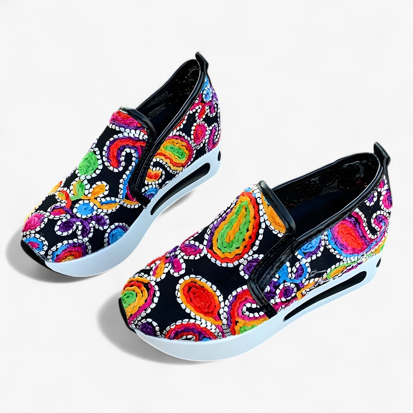 Amanda - Slip-on sneakers med kileformet sål &