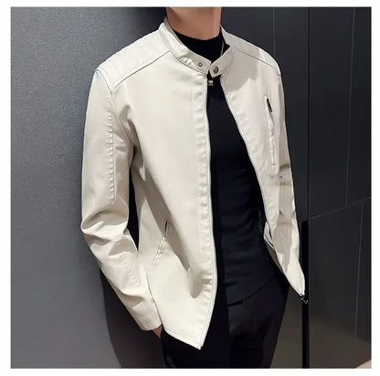 Moderne Elegant Stilfuld Herre Læderjakke
