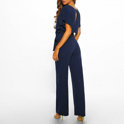 Komfortabelt Elegant Bæltebelagt Dame Jumpsuit