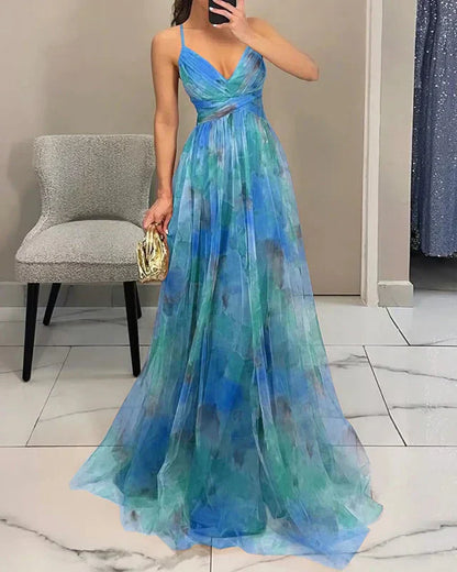 Dame Forårs Elegant Blomstret Sommer Maxi Kjole