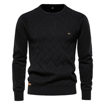 Elegant Stilfuld Herrepullover Med Rhombemønster