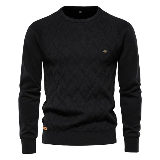 Elegant Stilfuld Herrepullover Med Rhombemønster