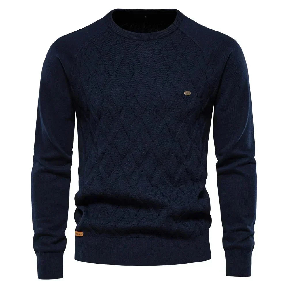 Elegant Stilfuld Herrepullover Med Rhombemønster