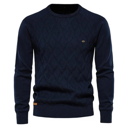 Elegant Stilfuld Herrepullover Med Rhombemønster