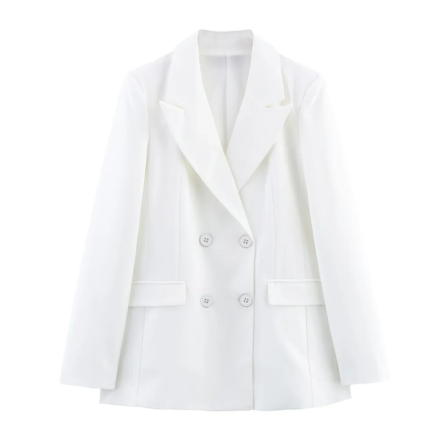 Elegant Formelt Sæt med Skræddersyet Lang Blazer til Dame