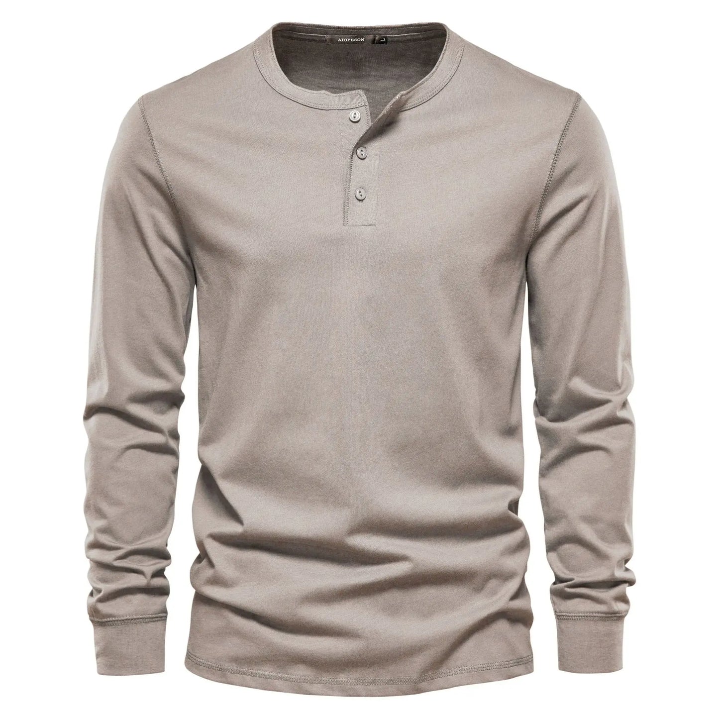 Moderne Komfortabel Stilfuld Langærmet Henley-Shirt