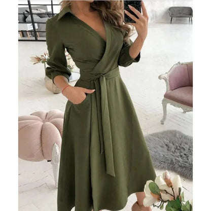 Dame Elegant Stilfuld Sommerfugleprint Omslagskjole