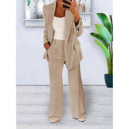 Elegant Formelt Sæt med Skræddersyet Lang Blazer til Dame