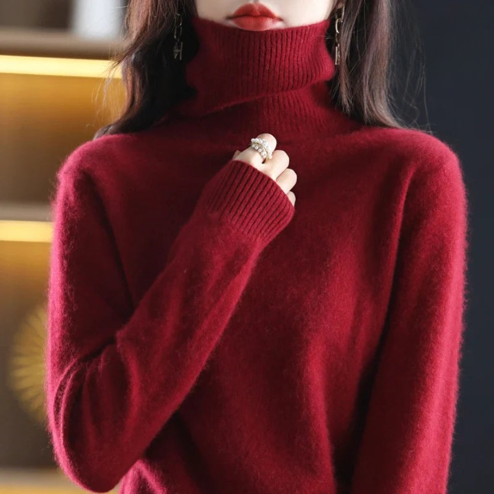 Moderne Elegant Stilfuld Rullekrave Sweater