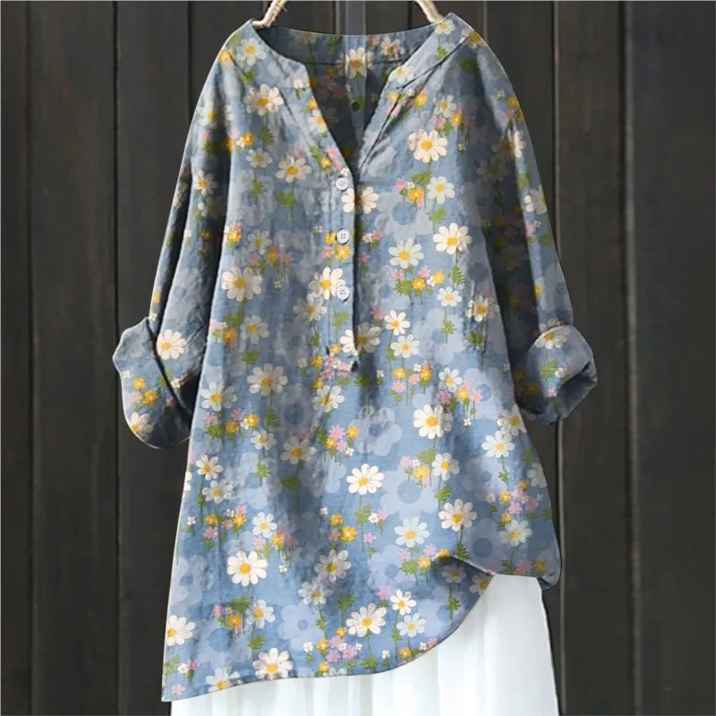 Elegant Stilfuld Casual Blomstret Skjorte