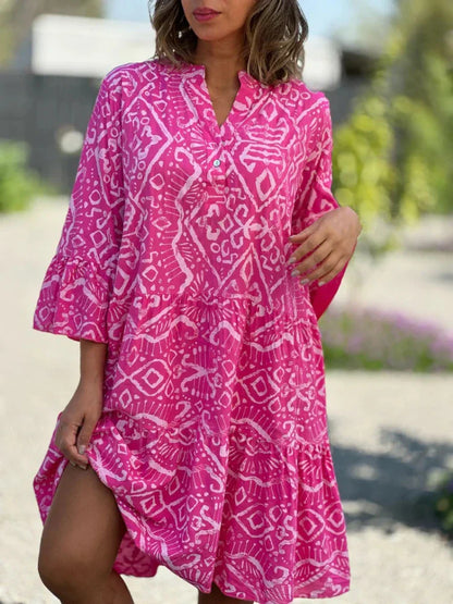 Stilfuld Boho Print Tunika Sommer Kjole