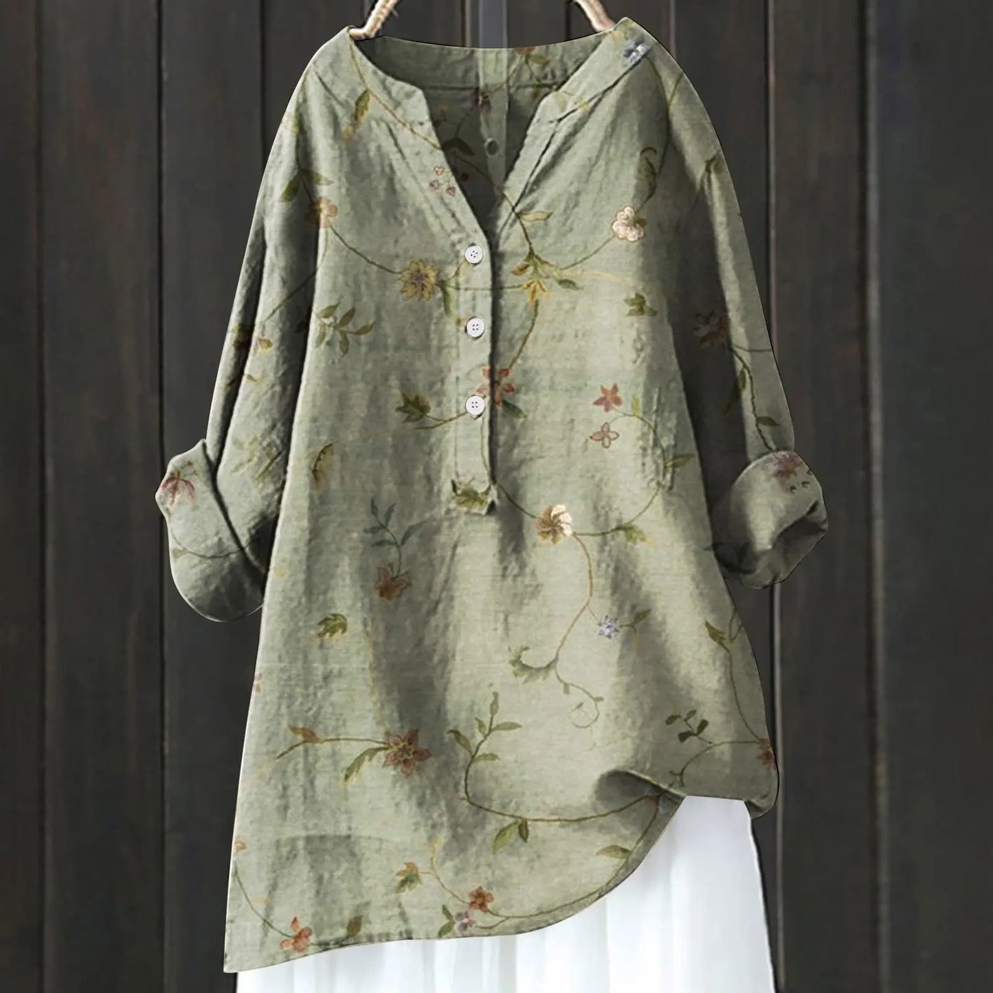 Elegant Stilfuld Casual Blomstret Skjorte