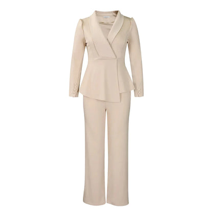 Elegant Formelt Sæt med Skræddersyet Lang Blazer til Dame