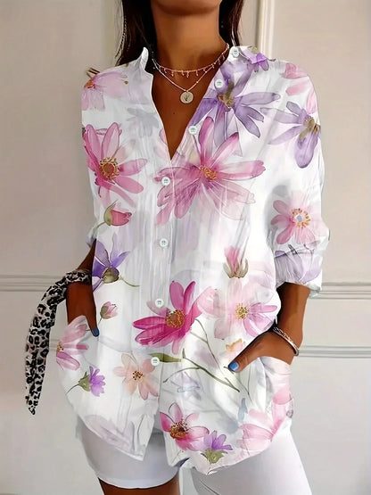Ragnhild | Farverig bluse med legende og frisk print