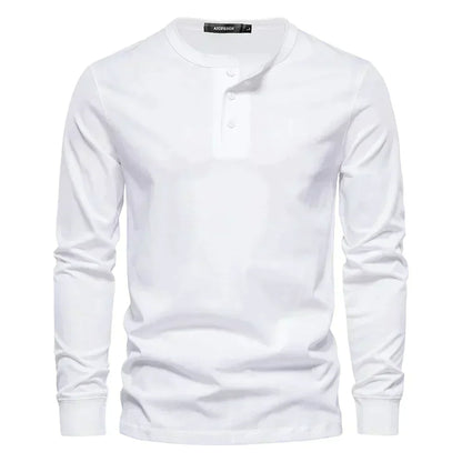 Moderne Komfortabel Stilfuld Langærmet Henley-Shirt
