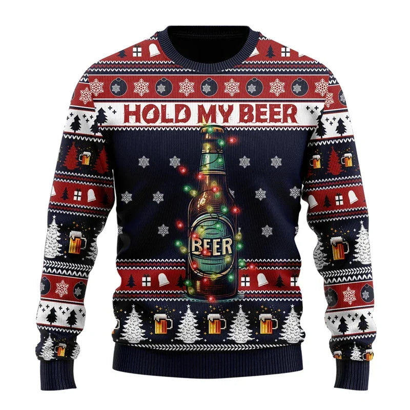 Balthasar | Julesweater med sjovt ølmotiv i behagelig strik