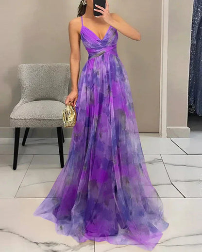 Dame Forårs Elegant Blomstret Sommer Maxi Kjole