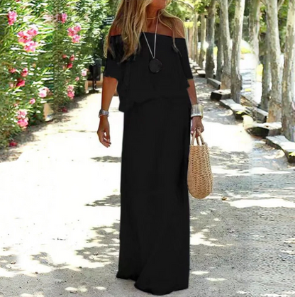 Dame Elegant Stilfuld Off-Shoulder Sommerkjole