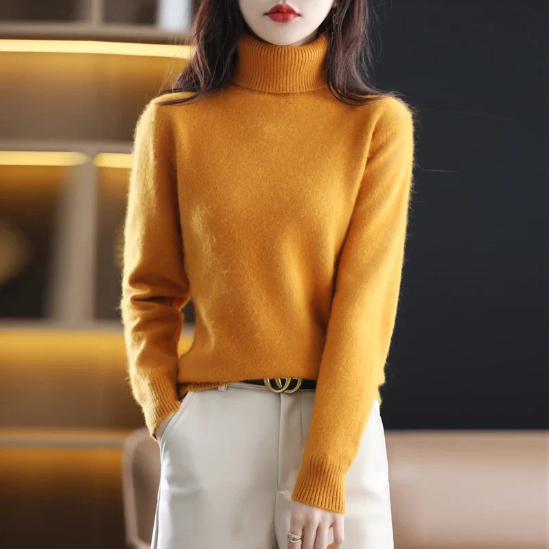 Moderne Elegant Stilfuld Rullekrave Sweater