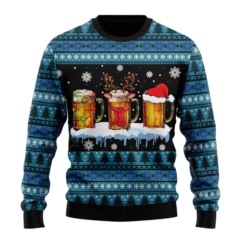 Balthasar | Julesweater med sjovt ølmotiv i behagelig strik