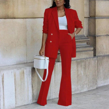 Elegant Formelt Sæt med Skræddersyet Lang Blazer til Dame