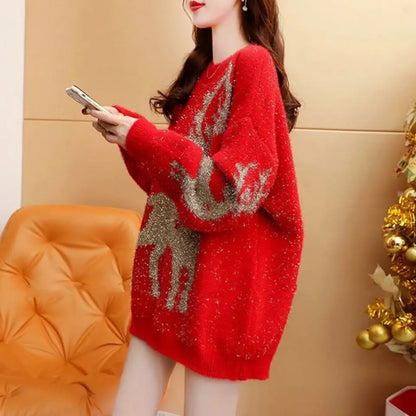 Glitter | Julesweater i varm strik med løs pasform