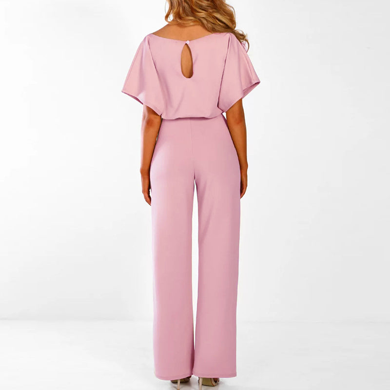 Komfortabelt Elegant Bæltebelagt Dame Jumpsuit