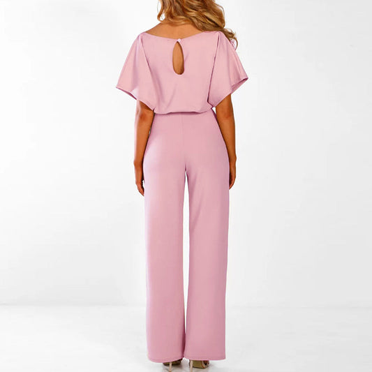 Komfortabelt Elegant Bæltebelagt Dame Jumpsuit
