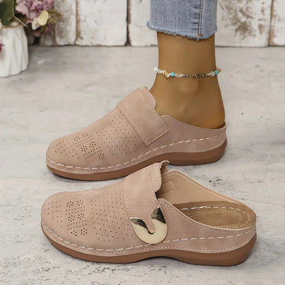 Cleo - Dame slip-on træsko med afrundet tå