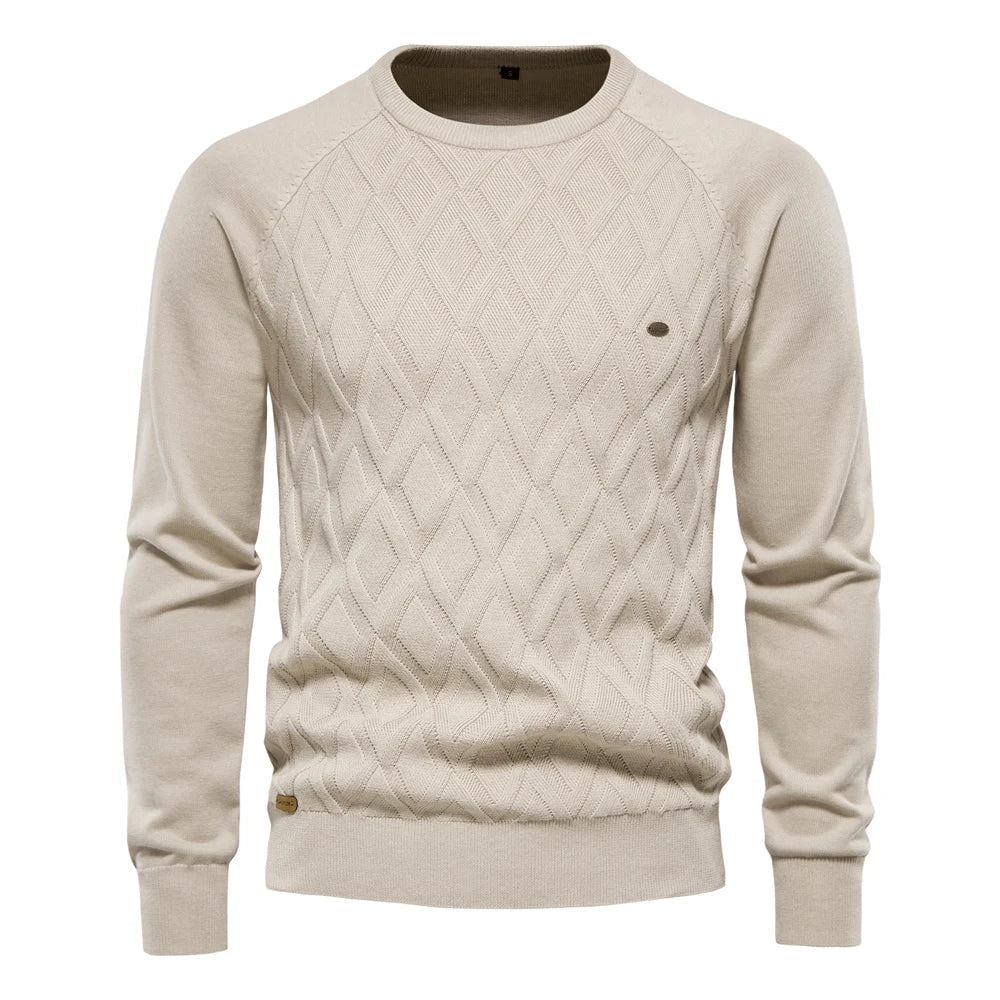 Elegant Stilfuld Herrepullover Med Rhombemønster