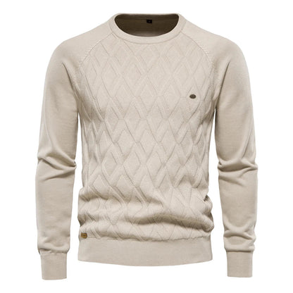 Elegant Stilfuld Herrepullover Med Rhombemønster