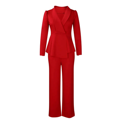 Elegant Formelt Sæt med Skræddersyet Lang Blazer til Dame