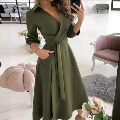 Dame Elegant Stilfuld Sommerfugleprint Omslagskjole