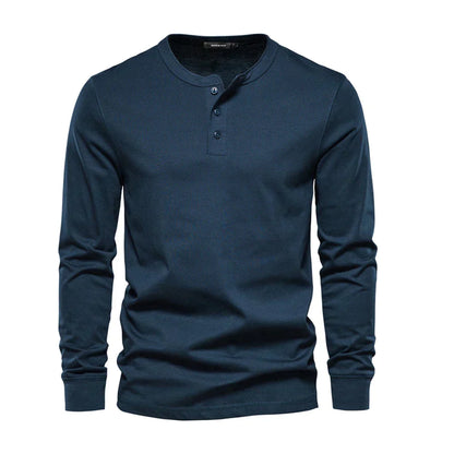 Moderne Komfortabel Stilfuld Langærmet Henley-Shirt