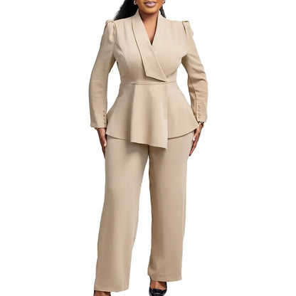 Elegant Formelt Sæt med Skræddersyet Lang Blazer til Dame
