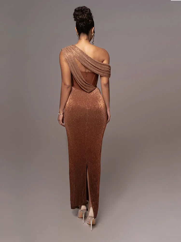 Dame Moderne Dame Elegant One-Shoulder Aftenkjole