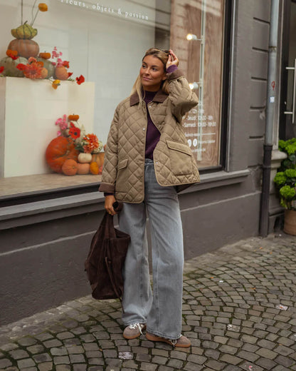 Stilfuld Vinterquiltet Casual Jakke til Kvinder