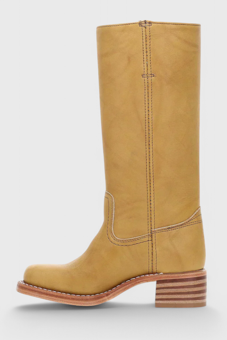 Dame Læder Knæhøje Støvler med Hæle