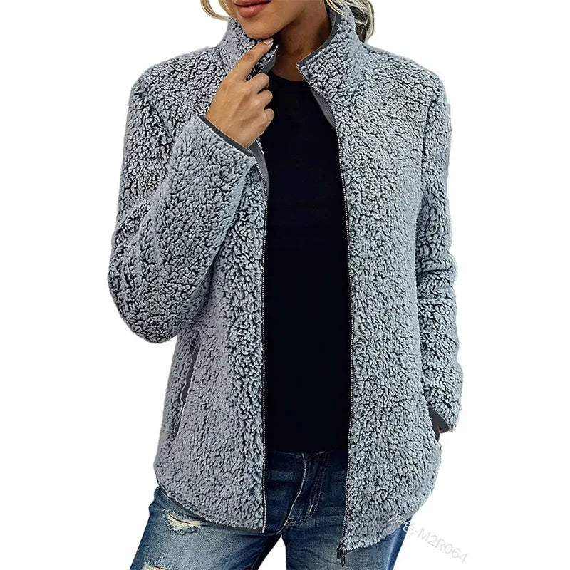 Behagelig Stilfuld Elegant Casual Fleecejakke
