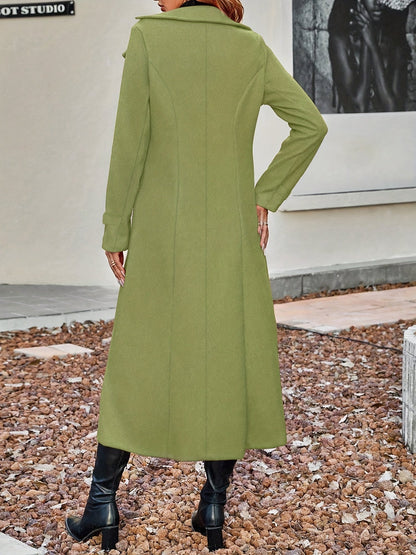 Nova | Trenchcoat med Dobbelt Knaplukning og Lang Elegant Pasform