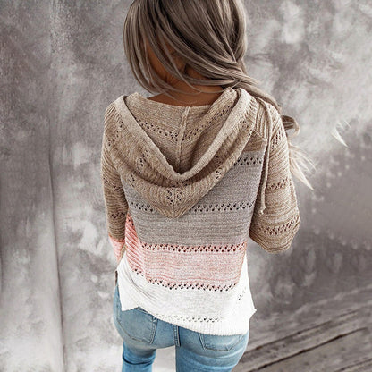 Lone | Strikket V-hals sweater med sløjfedetalje og løs pasform