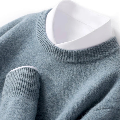 Jonas | Tidløs Herresweater i Varm Strik med Rund Hals
