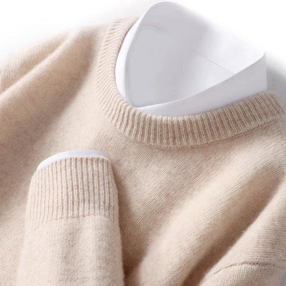 Jonas | Tidløs Herresweater i Varm Strik med Rund Hals