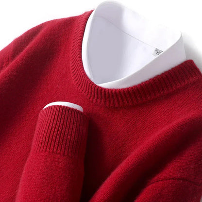 Jonas | Tidløs Herresweater i Varm Strik med Rund Hals
