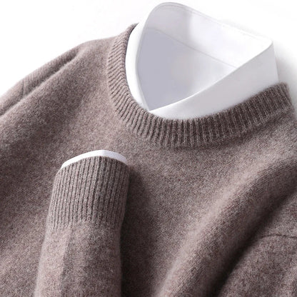 Jonas | Tidløs Herresweater i Varm Strik med Rund Hals