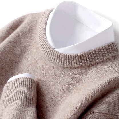 Jonas | Tidløs Herresweater i Varm Strik med Rund Hals